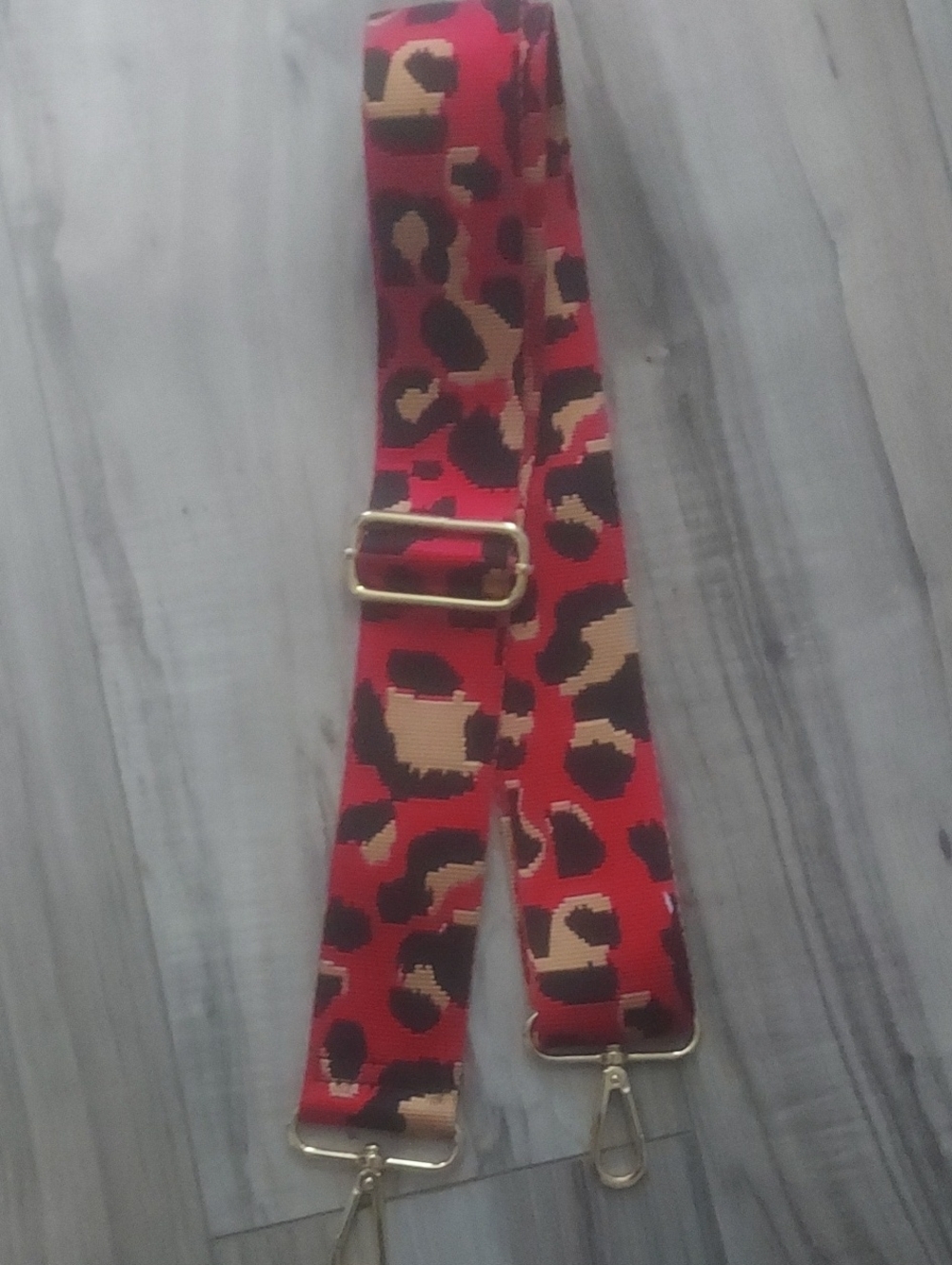 Red Leopard Print Adjustable Bag Strap - Women's Accessory